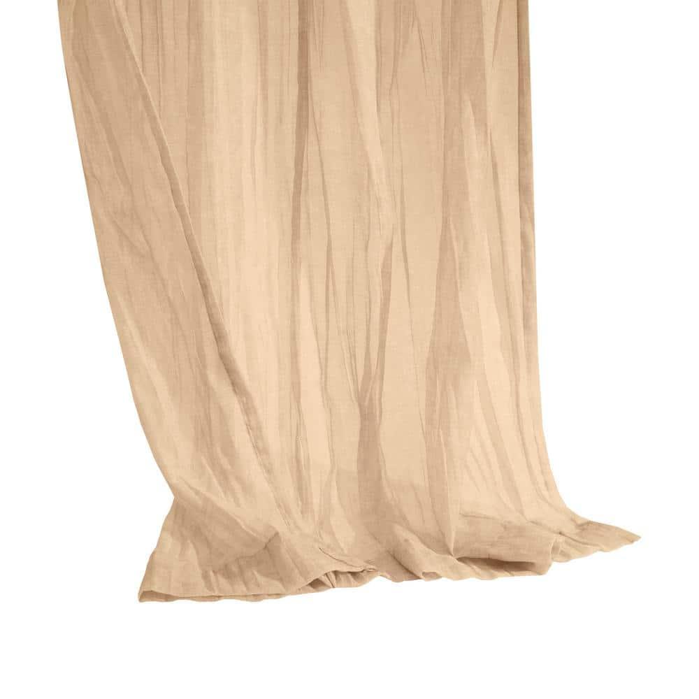 Habitat Paloma Sheer Dual Header Stylish and Functional Curtain Panel 52" x 84" Apricot