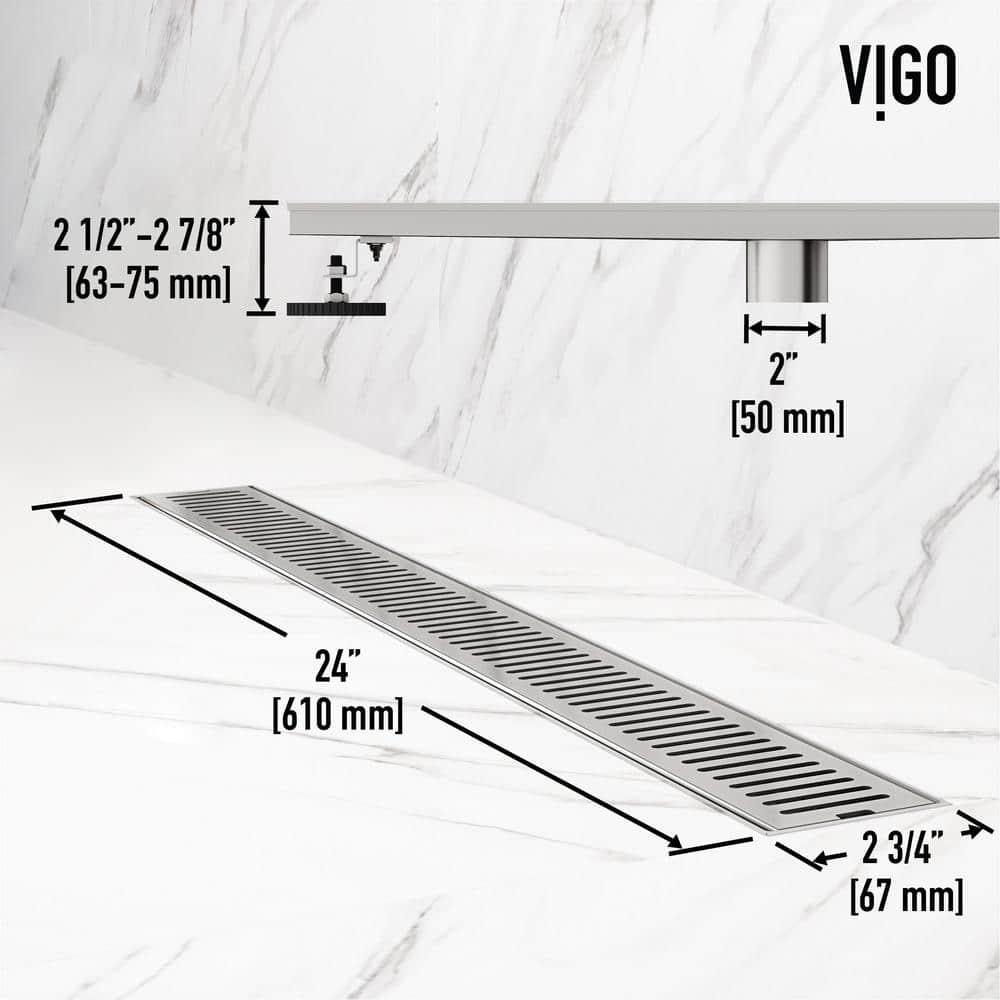 Elan 24" Rectangular Grate Linear Grid Shower Drain