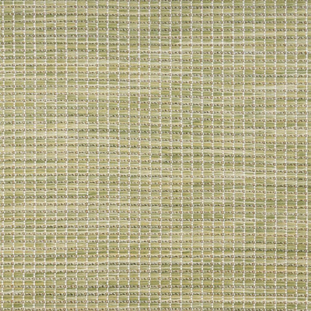 Nourison Positano Solid Flatweave Low Pile Indoor Outdoor Area Rug Green 7' x 10'