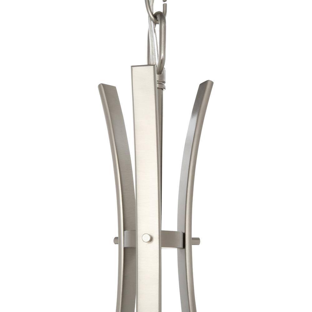 Progress Lighting Wisten 1-Light Pendant, Brushed Nickel, Etched Glass Shade Collection