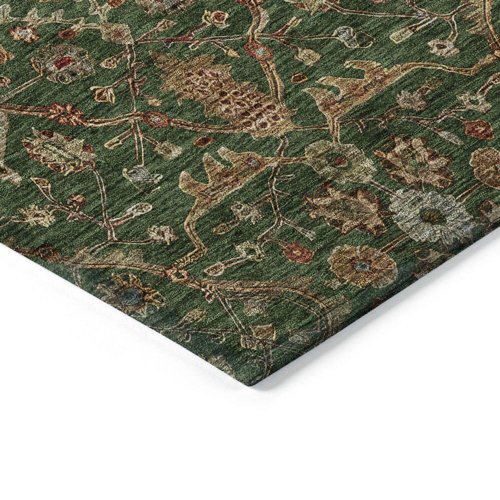 Machine Washable Indoor/Outdoor Chantille ACN1130 Emerald Rug