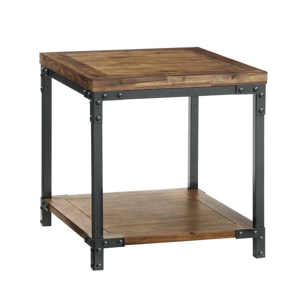 Steve Silver 23" Lantana End Table in Antique Brown Honey