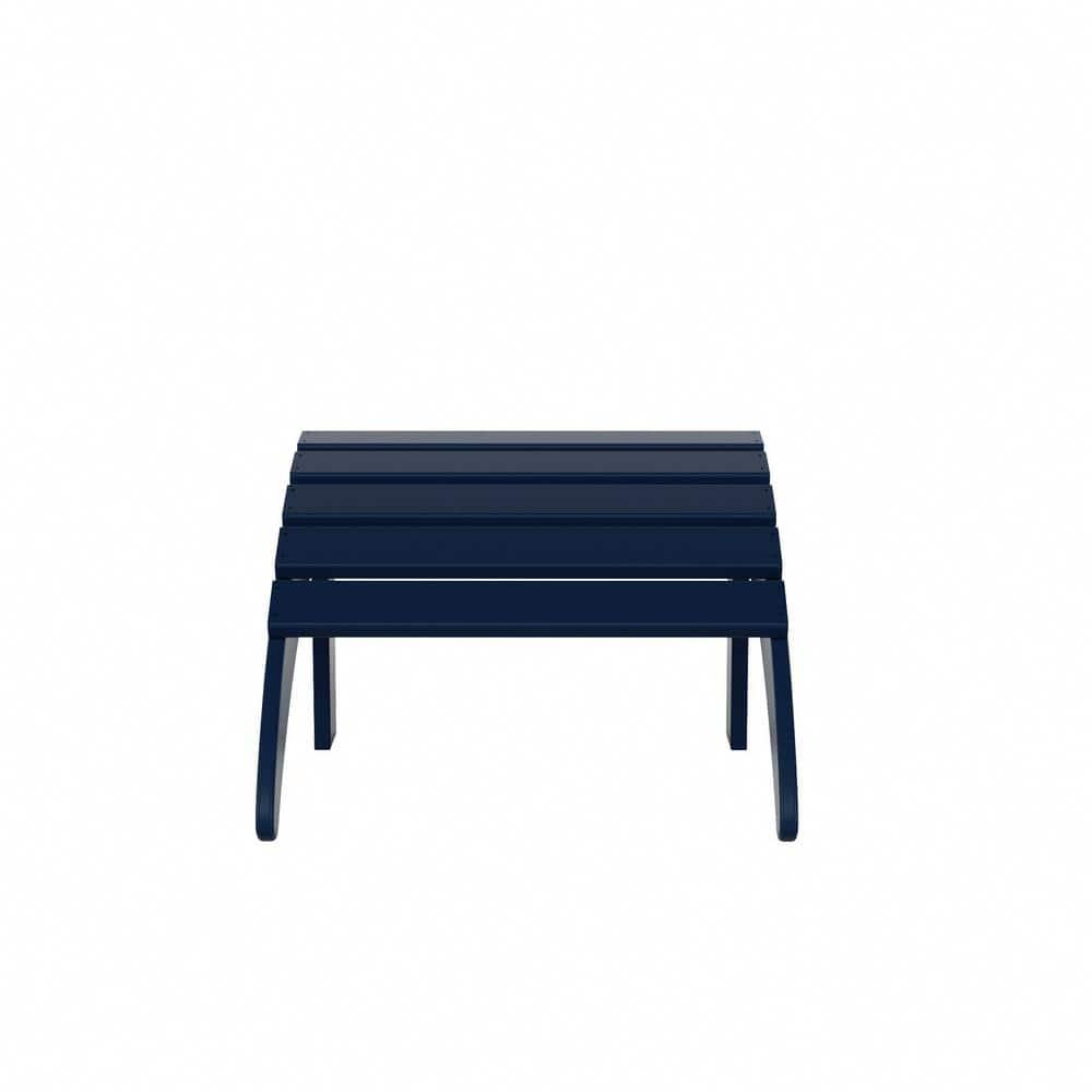 Polytrends  Laguna Hdpe All Weather Outdoor Patio Foldable Adirondack Chairs With Ottomans (5-Piece Set) Navy Blue