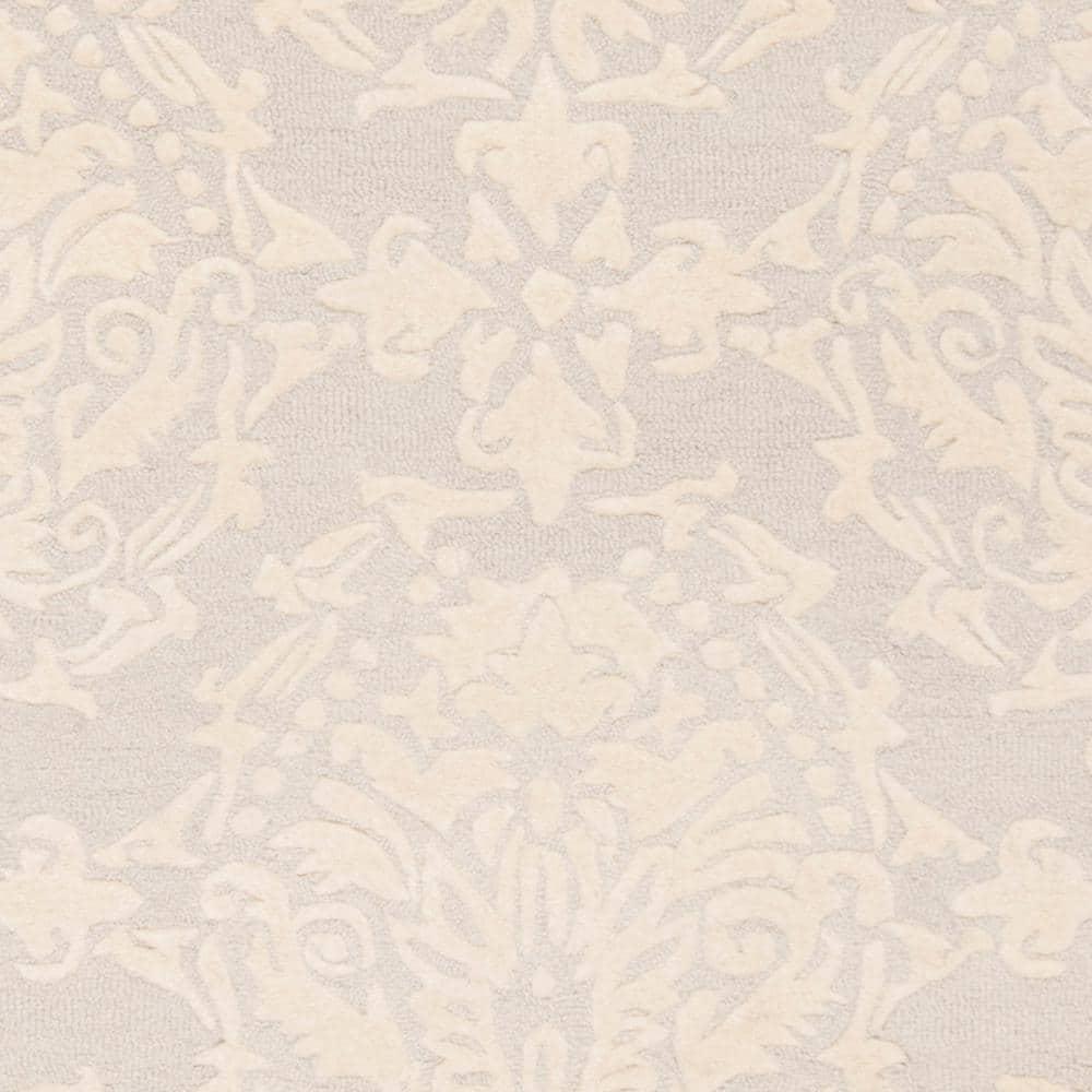 Blossom BLM107 Hand Tufted Indoor Area Rug - Light Grey/Ivory - 5'x8' - Safavieh
