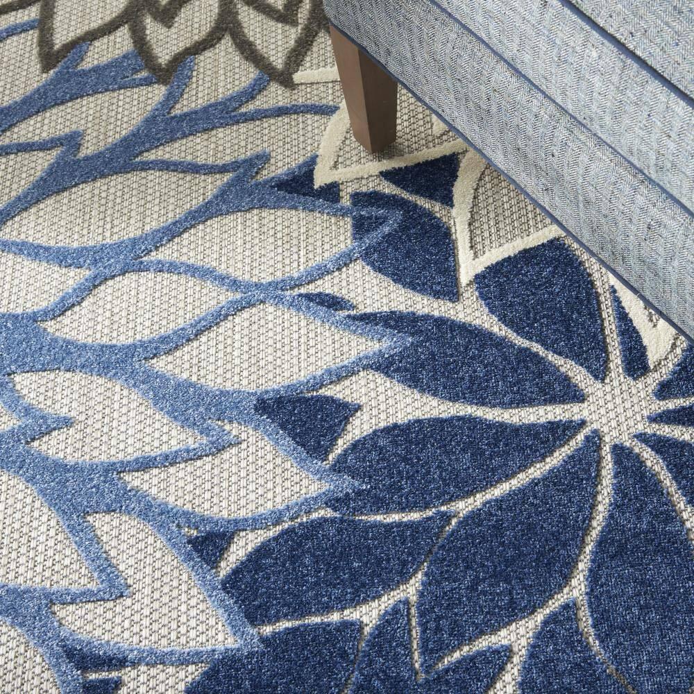 Nourison Aloha Floral 12' x 15' Blue Multicolor Tropical Indoor/Outdoor Area Rug
