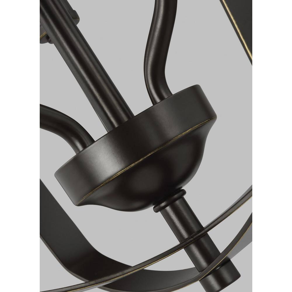 Romee Bronze 3-Light Classic Lantern Pendant with Glass Accents