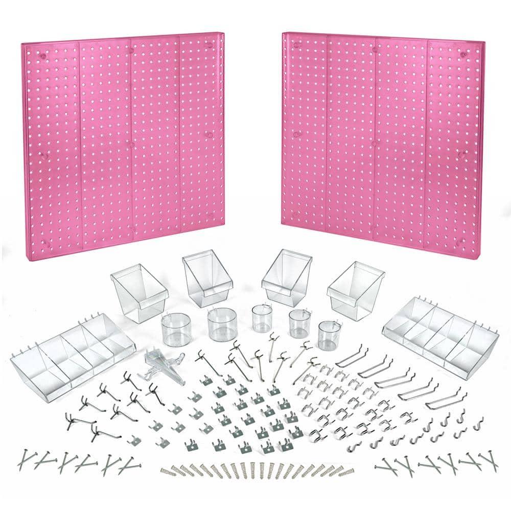 Azar Displays 900988-PNK 125-Piece Pegboard Organizer Kit (2 - 24"x24")