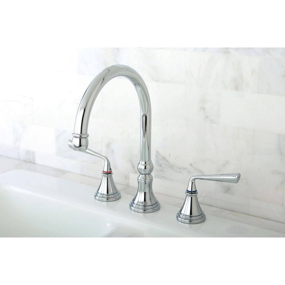 Kingston Brass Silver Sage Double-Handle Widespread Kitchen Faucet