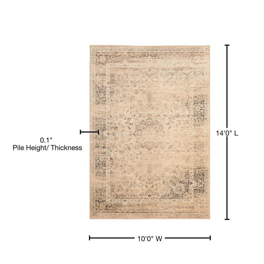 Vintage VTG113 Power Loomed Indoor Area Rug - Warm Beige - 10'x14' - Safavieh.