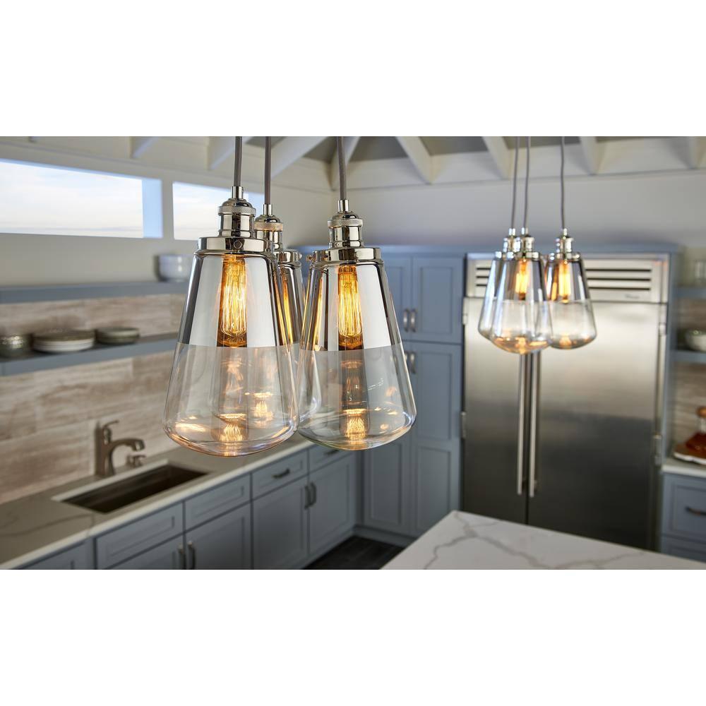 Feiss Lighting-Waveform-Pendant 1 Light in Modern Style-9.75 Inch Wide by 17 Inch High-Polished Nickel Finish -Tradit