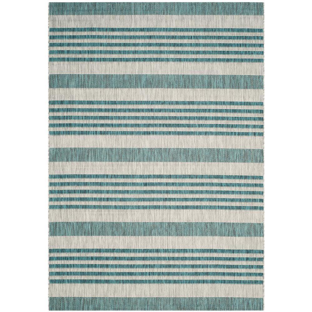 Courtyard CY8062 Power Loomed Indoor and Outdoor Area Rug - Grey/Blue - 5'3"x7'7" - Safavieh