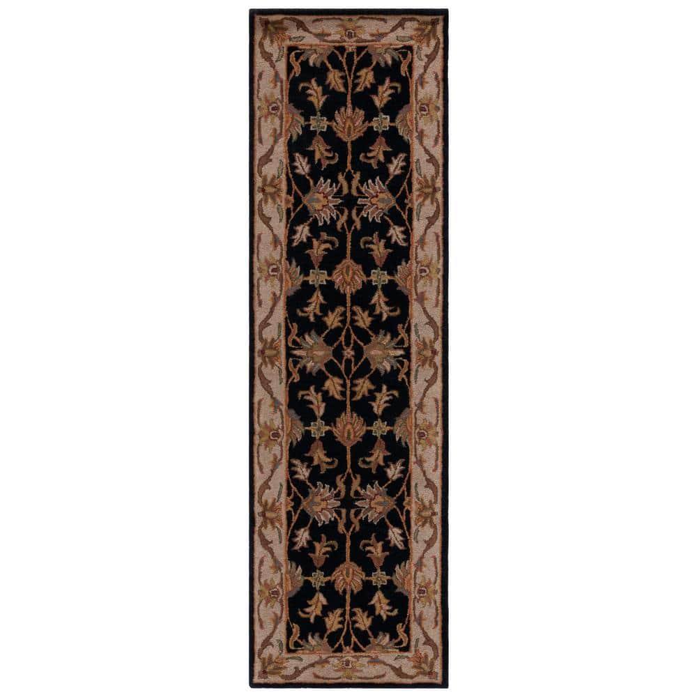 Heritage HG628 Hand Tufted Runner Rug - Black/Beige - 2'3"x10' - Safavieh.