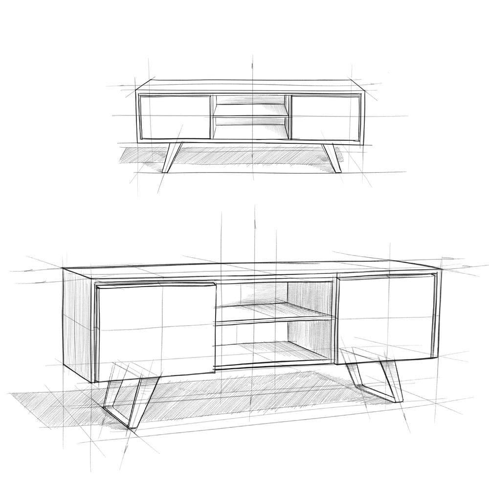 Simpli Home Lowry 63"W Solid Wood Modern Industrial TV Stand for TVs up to 70" with Storage