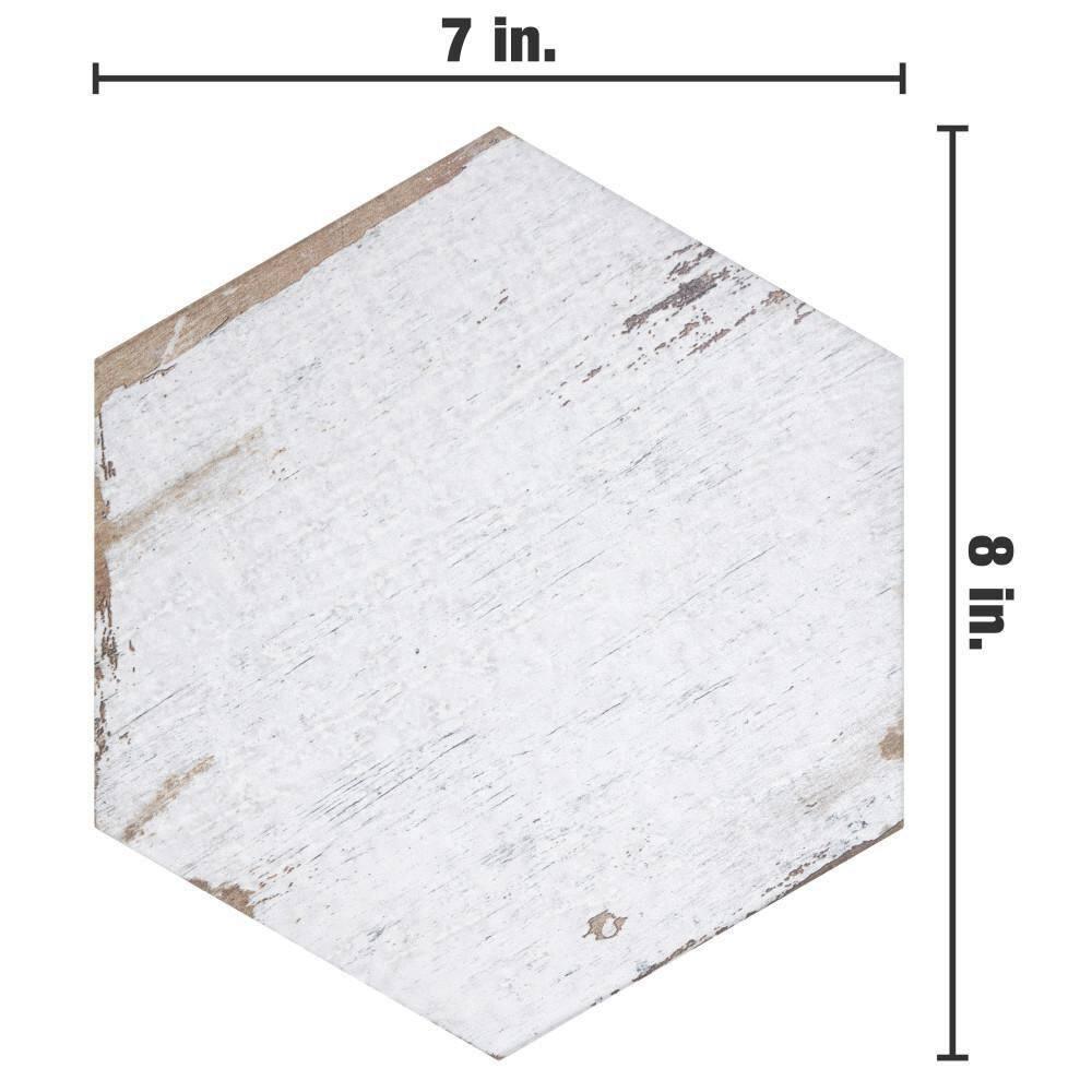 Retro 7" x 8" Porcelain Wood Look Wall & Floor Tile