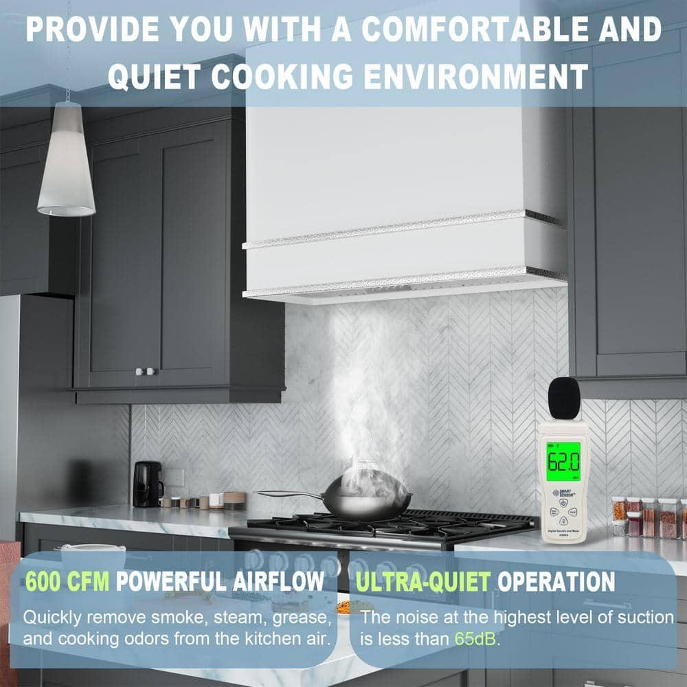Akicon 36" Stainless Steel 600 CFM Ducted (Vented) Wall Mounted Required Range Hood