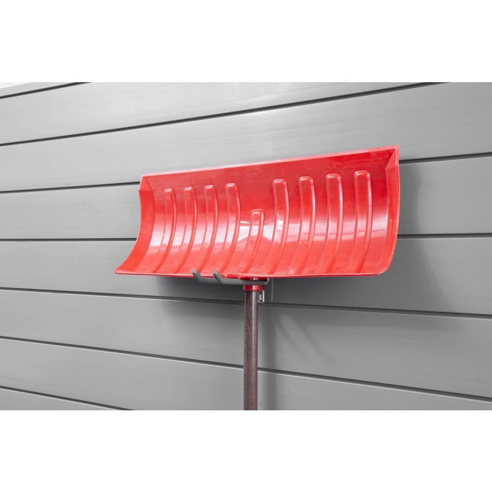 Crownwall Slat Wall Storage Organizer, Heavy Duty Steel 8 Inch Locking Double Hooks, Slatwall Accessories Panels (3 Pack)