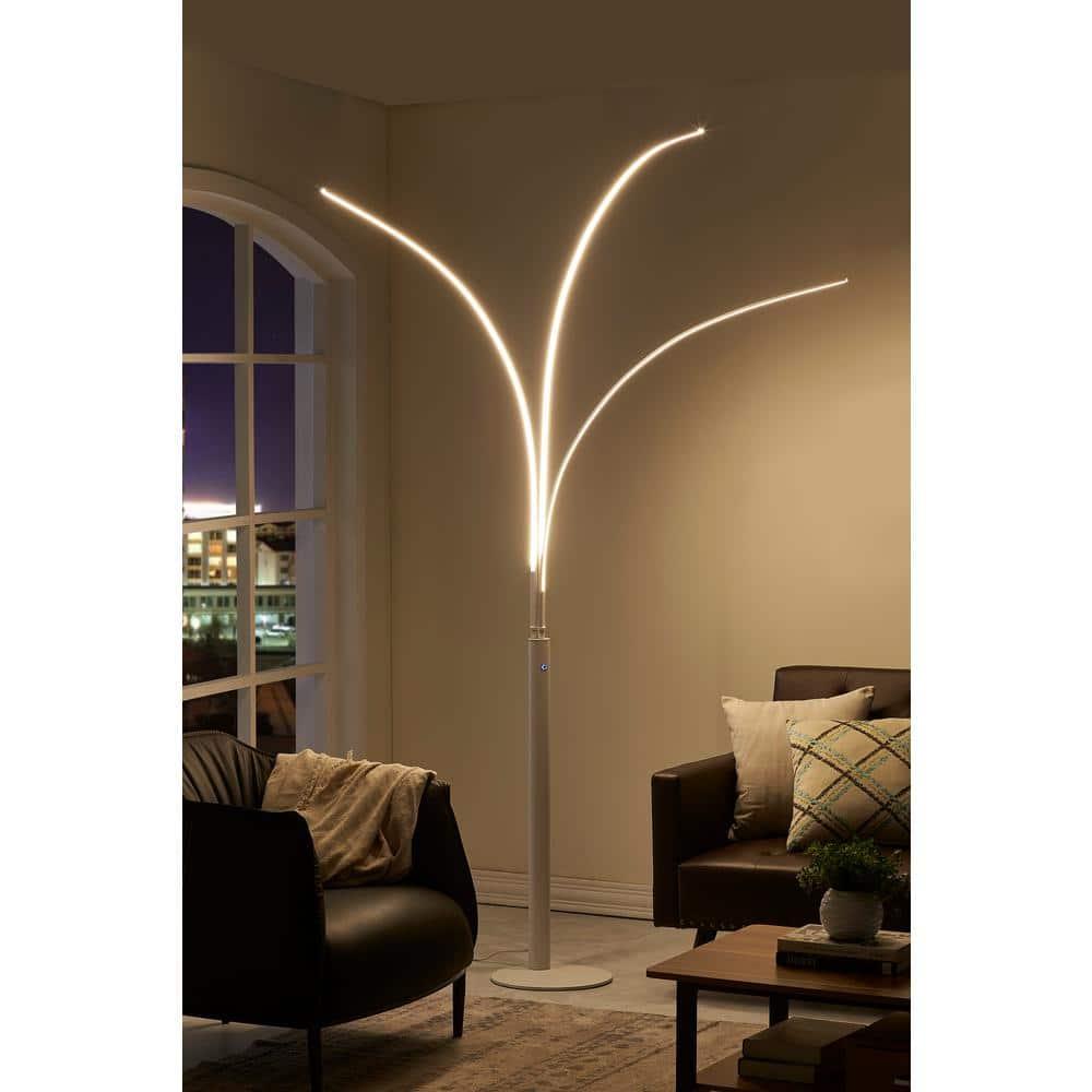 Artiva  Aurora LED Arch Tree Floor Lamp, 92" - 92 white White
