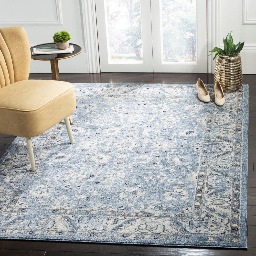 Charleston CHL413 Loomed Indoor Area Rug - Navy/Light Grey - 6'x9' - Safavieh