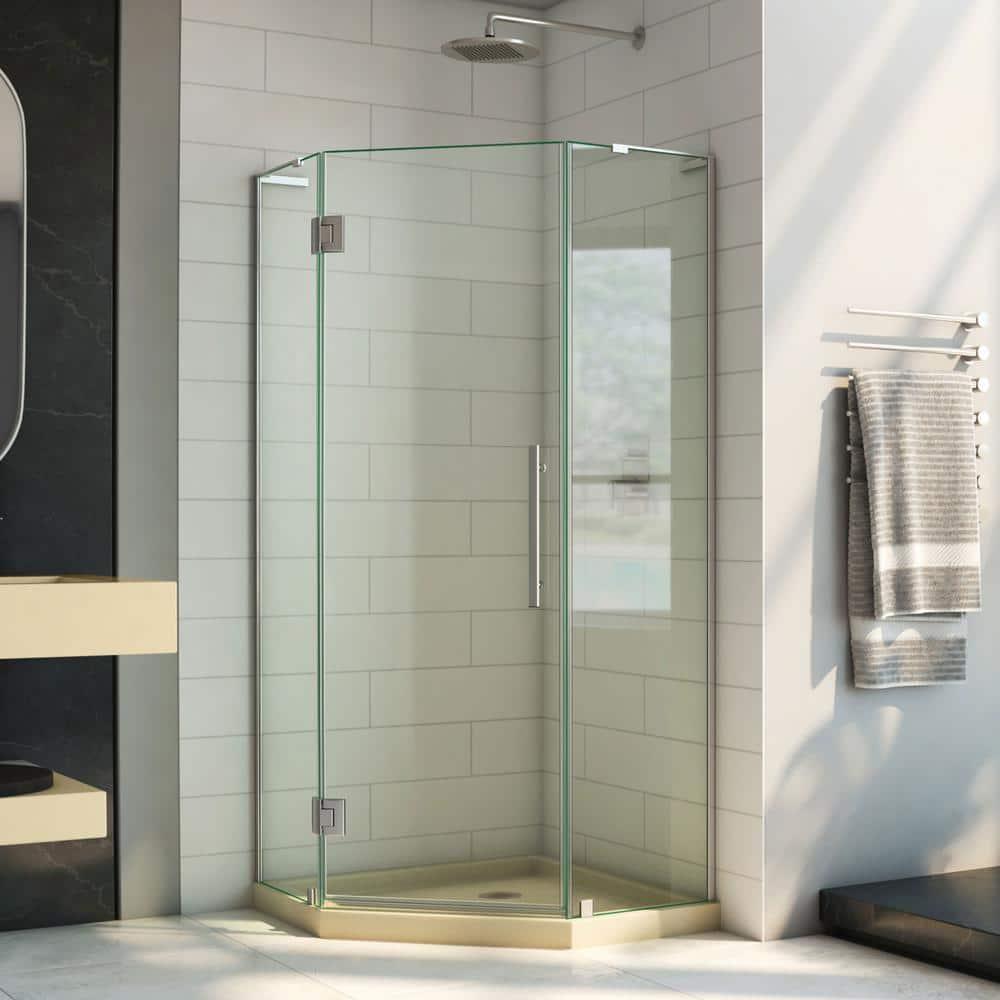 Prism Plus 38" W x 38" D x 74.75" H Frameless Neo-Angle Shower Enclosure with Base Included