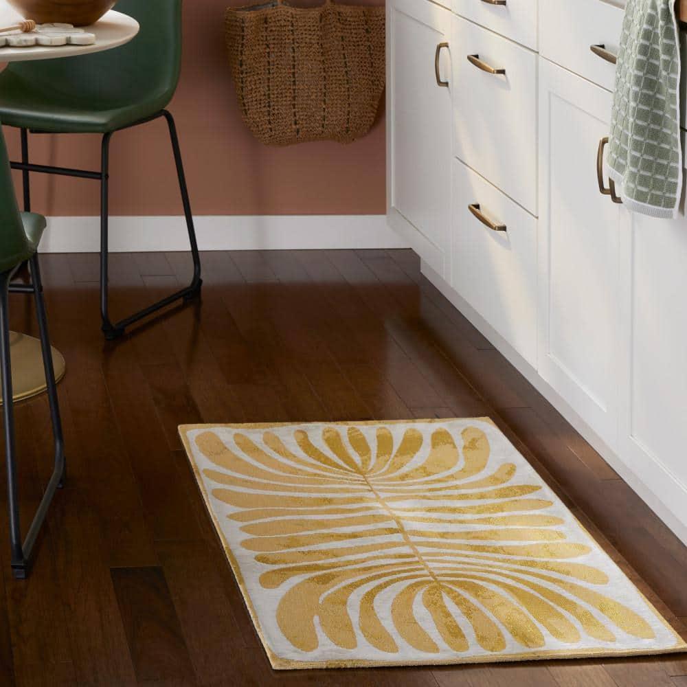 Town & Country Living TOWN & COUNTRY Luxe Livie Matisse Cutout Everwash Non-Slip Backing Washable Multi-Use Kitchen Mat