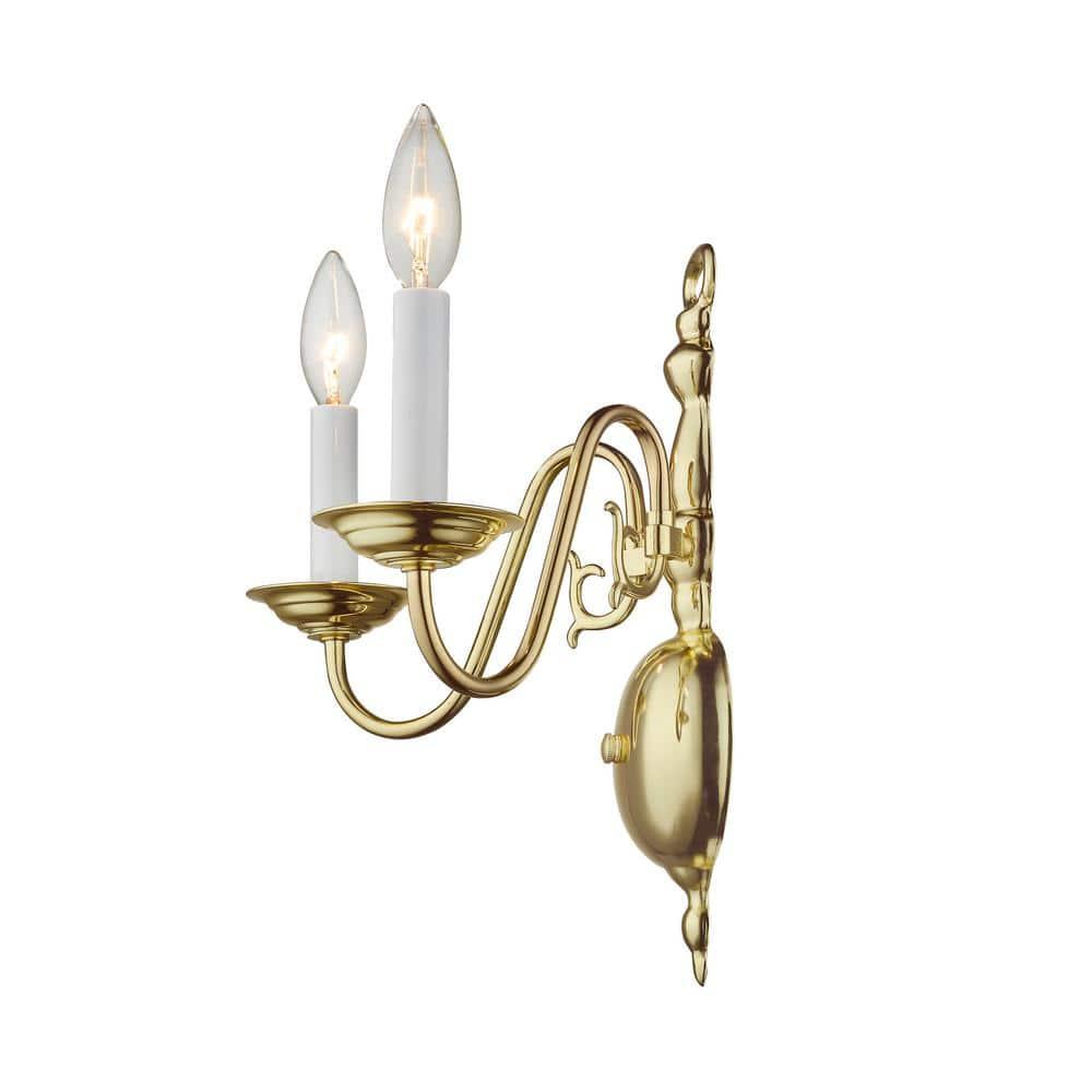 Livex Lighting Williamsburgh 2 - Light Wall Light in  Polished Brass