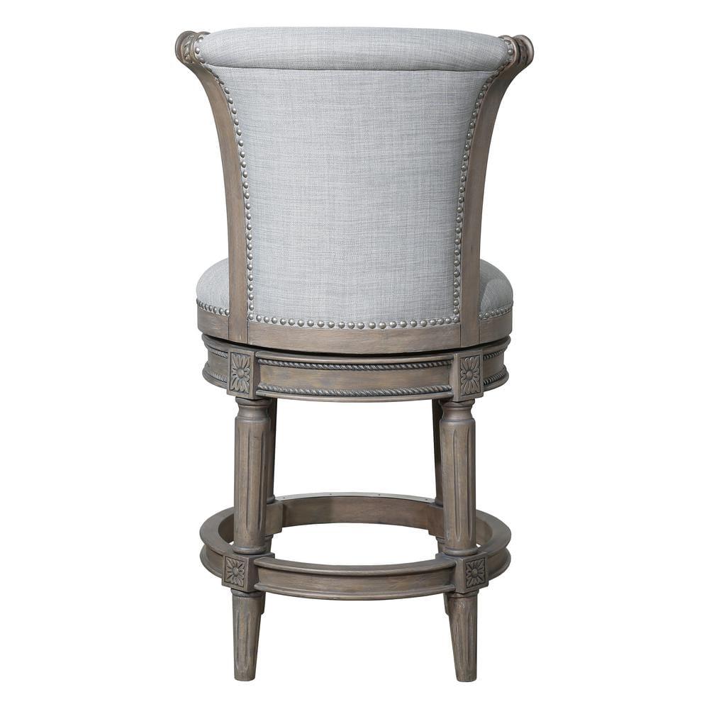 Ophelia & Co. Ted High Back Solid Wood Swivel Bar Stool