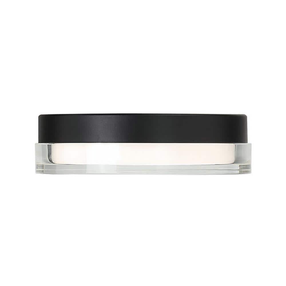 Black Glass 6.25" LED Flush Mount Light