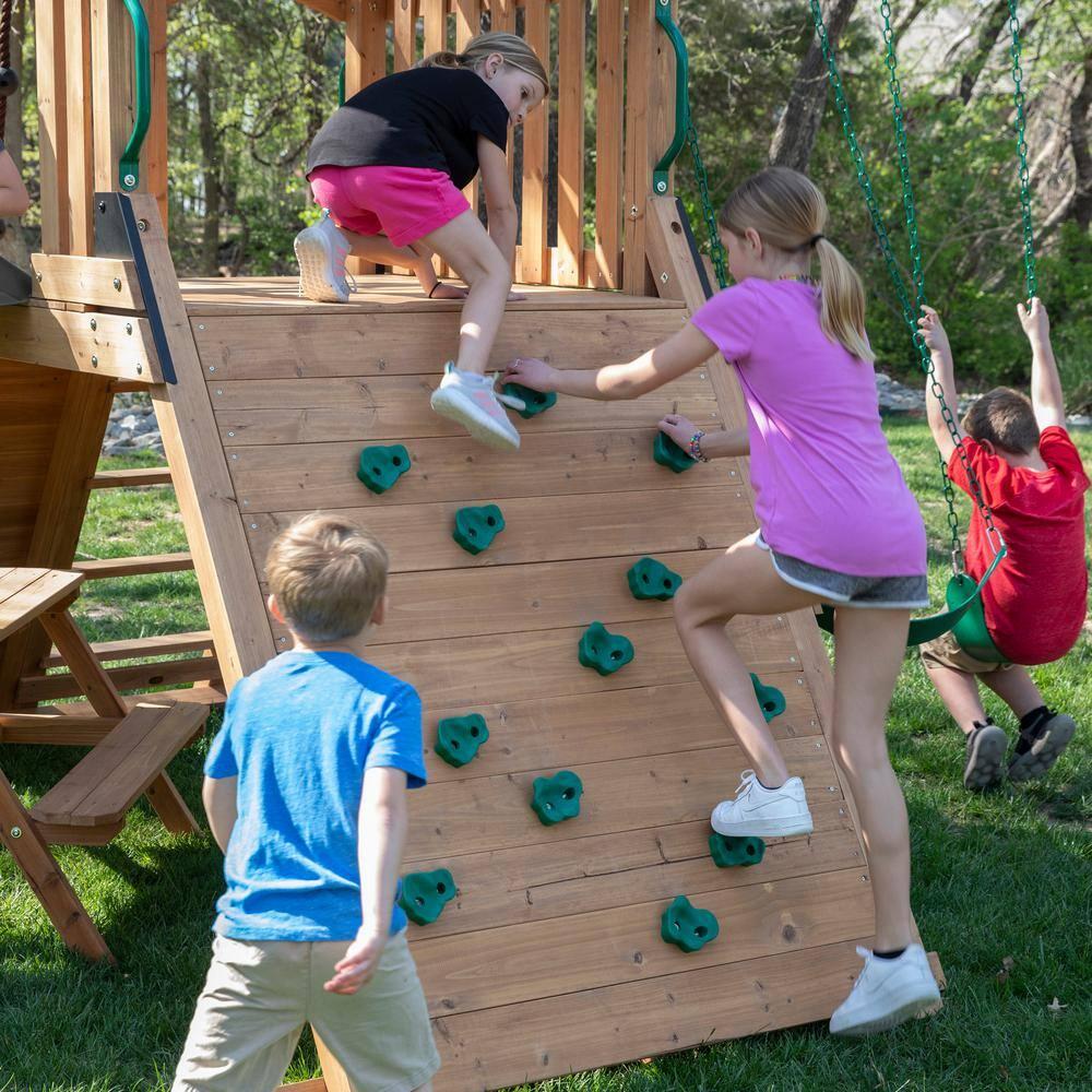Backyard Discovery Endeavor II Swing Set With Gray Wave Slide