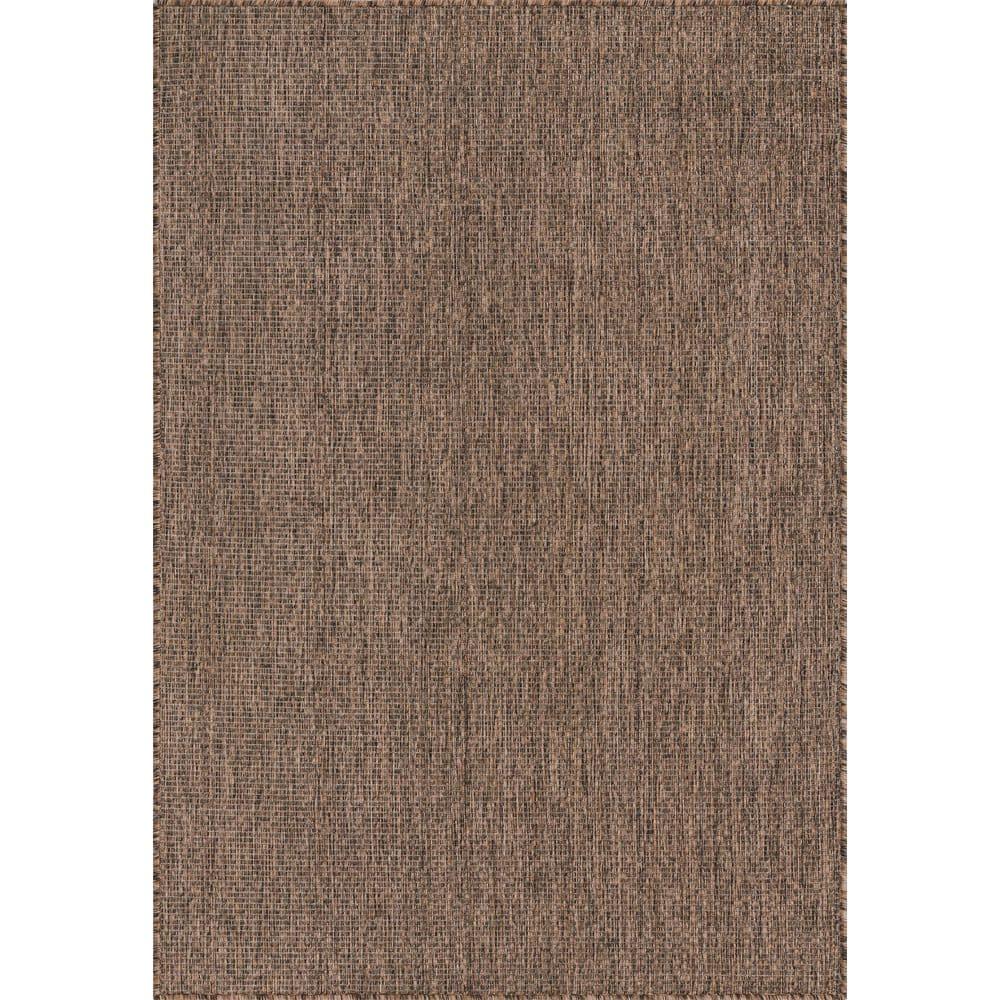 Unique Loom 4' 1 x 6' 1 Rectangle Indoor/Outdoor Solid Light Brown Area Rug