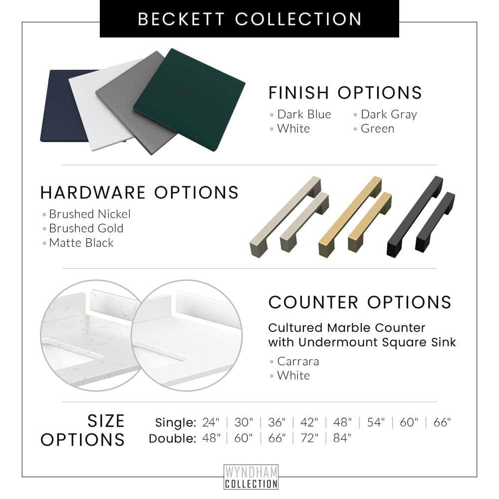 Beckett 84" Freestanding Double Bathroom Vanity with Cultured Marble Top