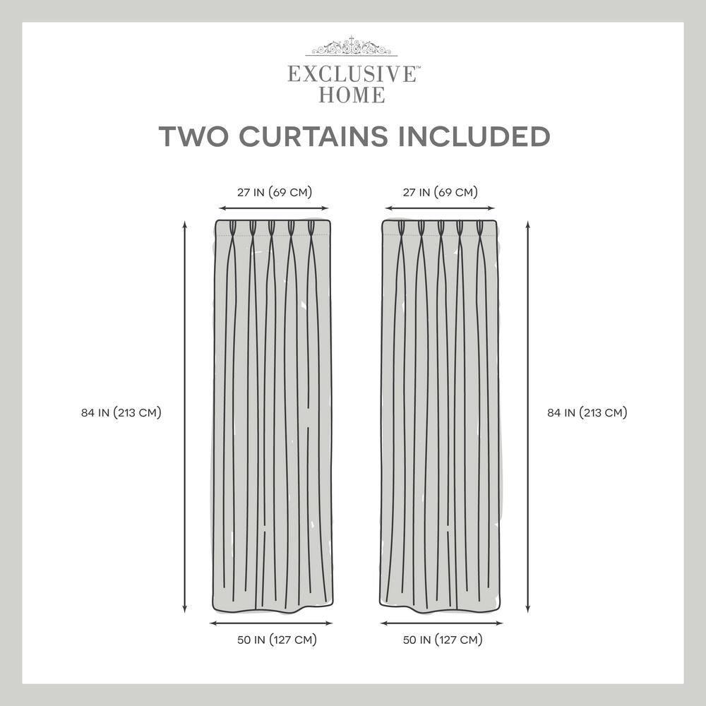 Amalgamated Textiles Loha Synthetic Solid Color Semi-Sheer Pinch Pleat Curtain Panels