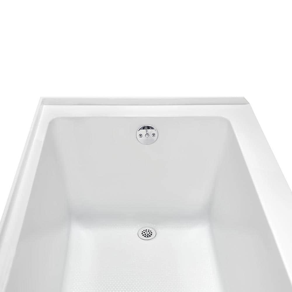 Streamline Bath Streamline 60 in. x 32 in. Acrylic Right-Hand Drain Alcove Bathtub in Glossy White With External Drain NAL-5580-WH