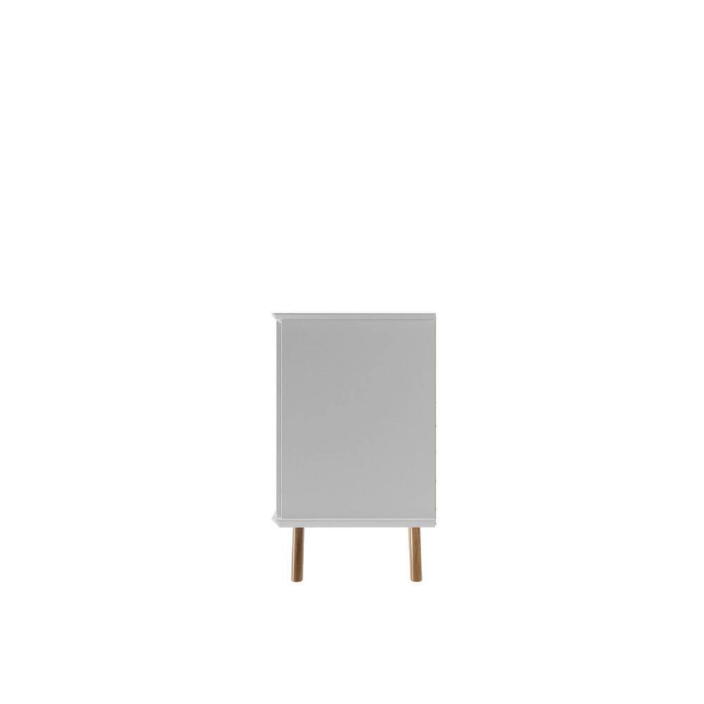 Manhattan Comfort 53.15" Tudor 4 Shelf Sideboard White/Cream : Mid-Century Buffet Server, MDF Storage Cabinet