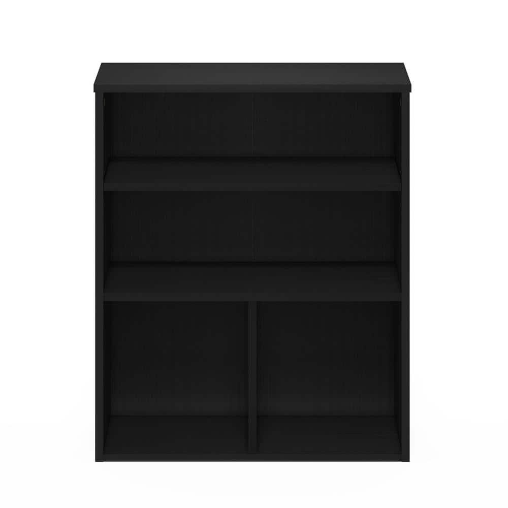 Furinno 3-Tier Open Bookcase Multipurpose Display Rack 3-Cube Storage Bookshelf Cabinet with Adjustable Shelves,Black Oak