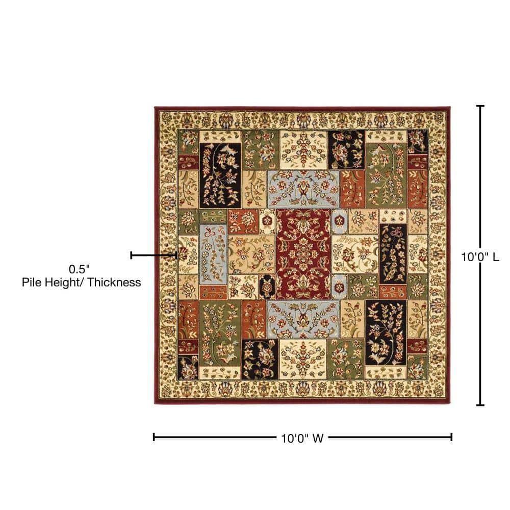 Lyndhurst LNH318 Power Loomed Area Rug - Multi/Ivory - 10'x10' - Safavieh