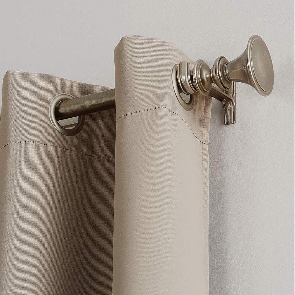 40"x63" Sun Zero Blackout Kenneth Energy Saving Grommet Curtain Panel Stone