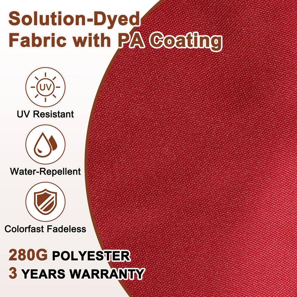 Mondawe 10x13 FT Cantilever Umbrella Large Offset Umbrella with 360°Rotation and LED Light Panel Cantilever Patio Umbrella for Backyard, Pool & Garden, Red