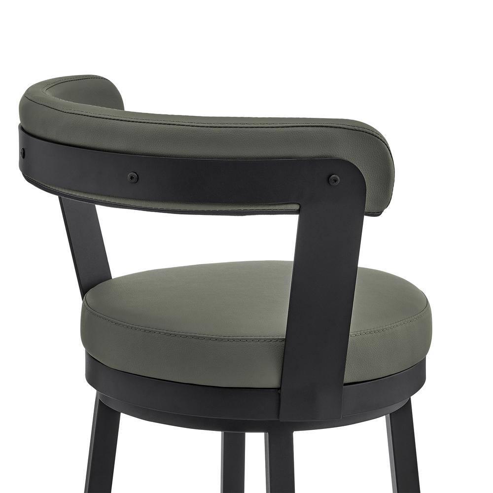 Armen Living Bryant Swivel 30 in. Faux Leather Bar Stool