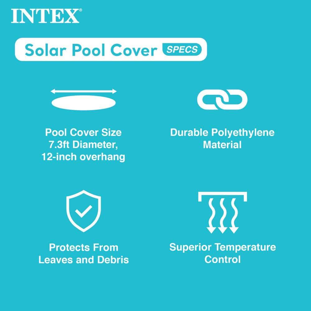 Intex Swim Center Inflatable Family Lounge Pool with Built In Bench and 8' Cover