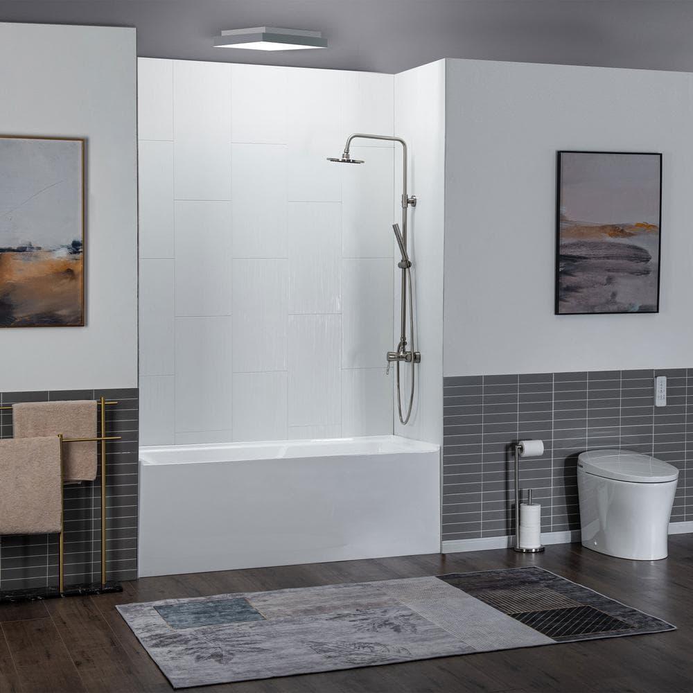 Flint 60'' x 30'' Alcove / Tile In Soaking Acrylic Bathtub