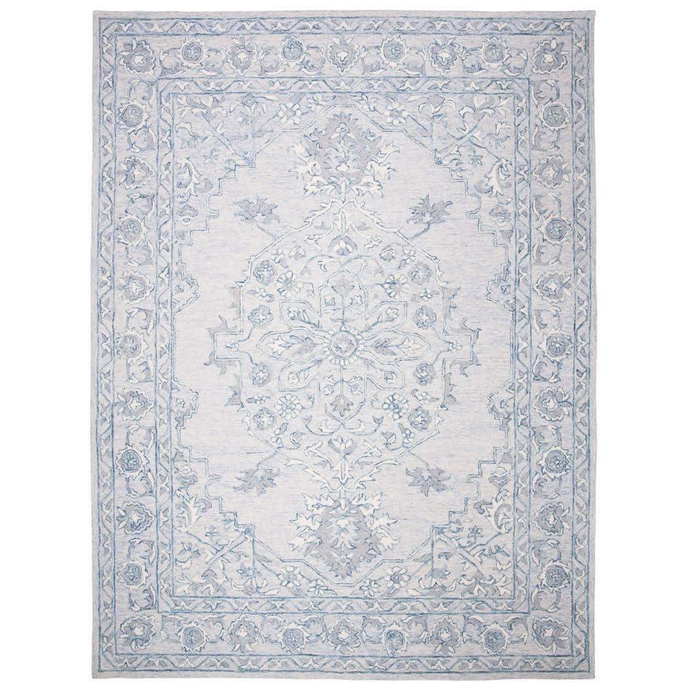 Micro-Loop MLP504 Hand Tufted Indoor Area Rug - Light Blue/Ivory - 8'x10' - Safavieh