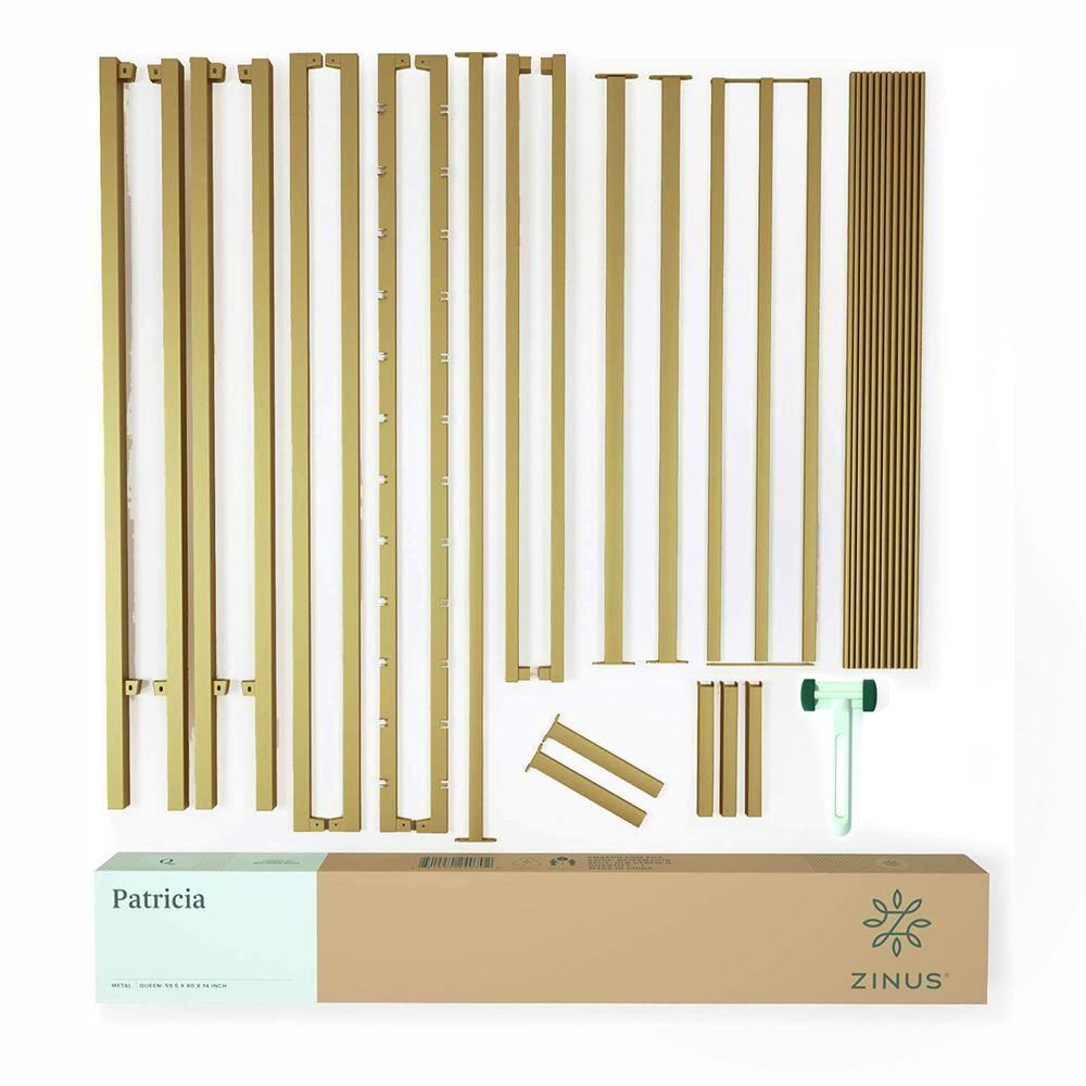 Zinus Patricia 72" Gold Metal Canopy Platform Bed Frame, Full