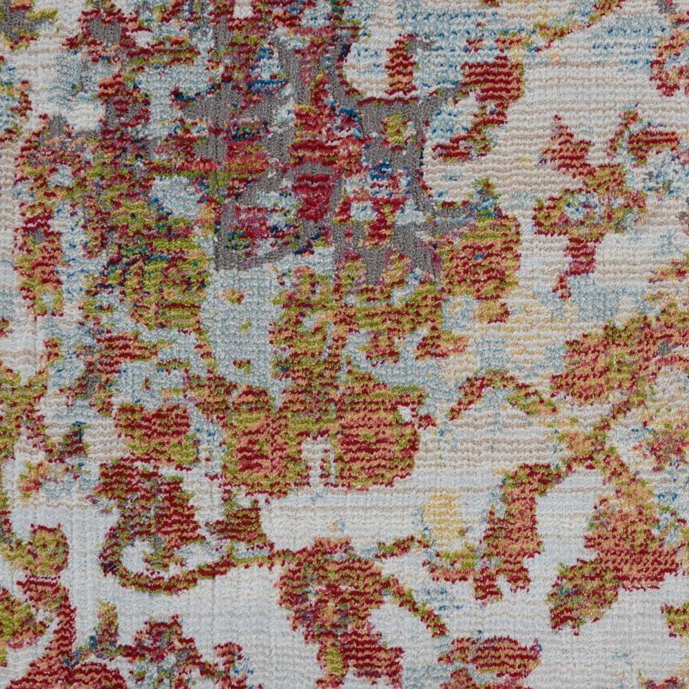 Nourison Global Vintage 7'10" x 9'10" (8' x 10') Ivory/Orange Area Rug Colorful Vintage Damask by Nourison