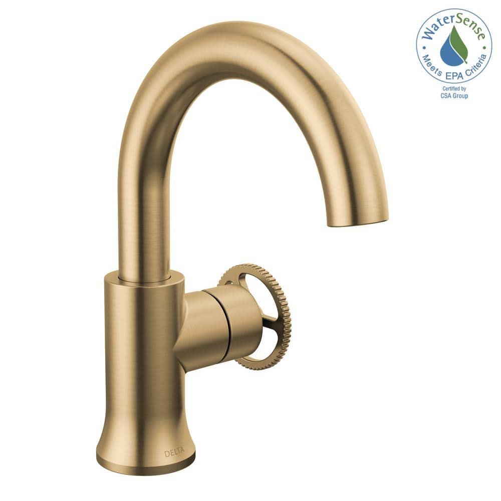 Trinsic Single Hole Bathroom Faucet with Wheel Handle, Single Handle Bathroom Sink Faucet