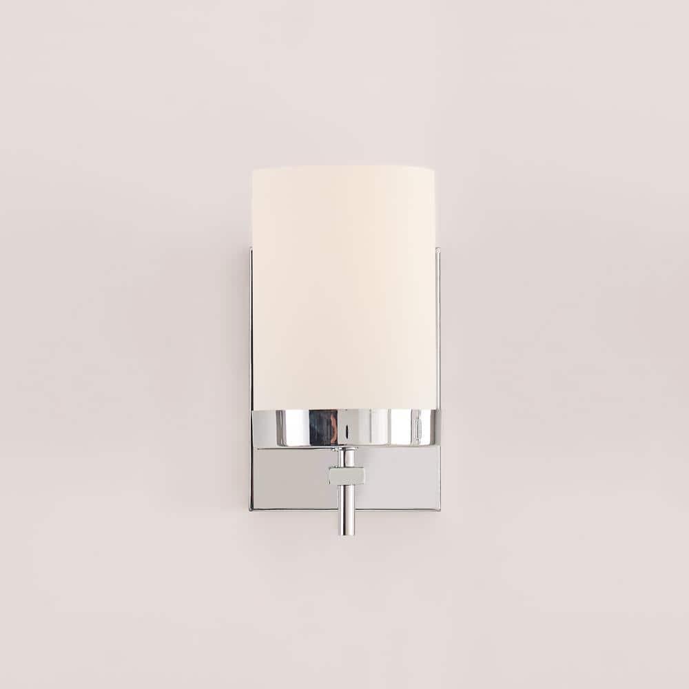 Zire Minimalist Chrome Cylinder Wall Sconce, Direct Wired