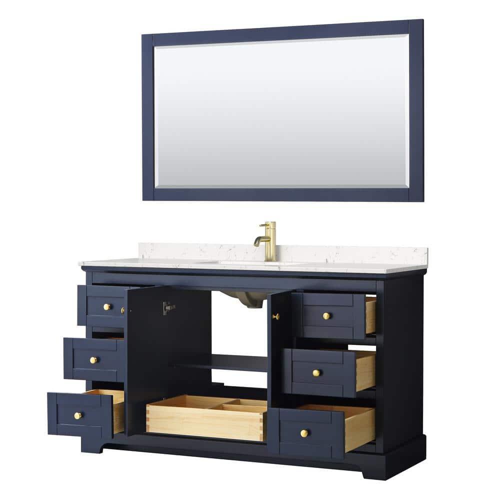 Wyndham Collection Avery 60'' Single Bathroom Vanity with Marble Top with Mirror