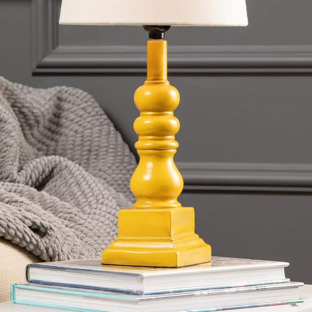 Conrad 18.5" Distressed Yellow Resin Table Lamp