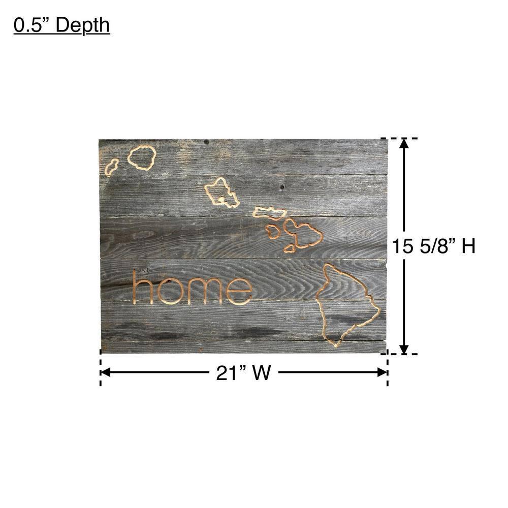 Large Rustic Farmhouse Hawaii Home State Reclaimed Wood Wall Sign
