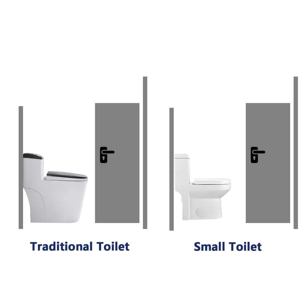 DeerValley DeerValley Liberty Compact Toilets One-Piece Toilet With High-Efficiency Flush Round Toilet for Space-Saving Floor Mounted (Seat Included) DV-1F52812-WHITE