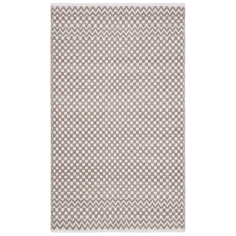 Boston BOS686 Flat Weave Indoor Accent Rug - Taupe - 3'x5' - Safavieh